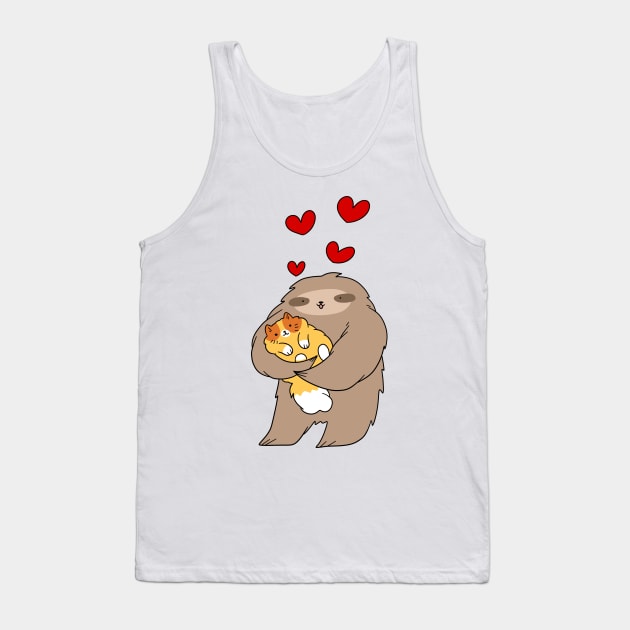 Sloth Loves Fluffy Kitten Tank Top by saradaboru